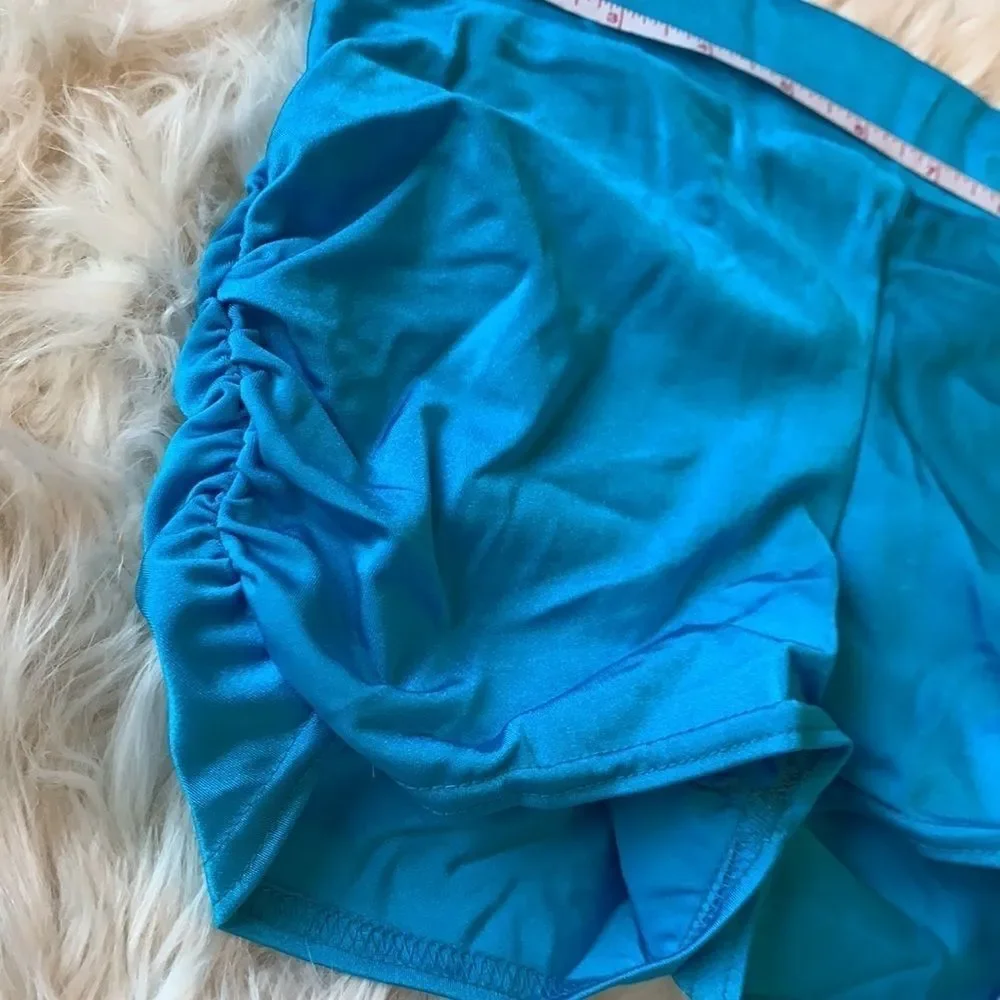 Blue and Black two piece color block dance costume